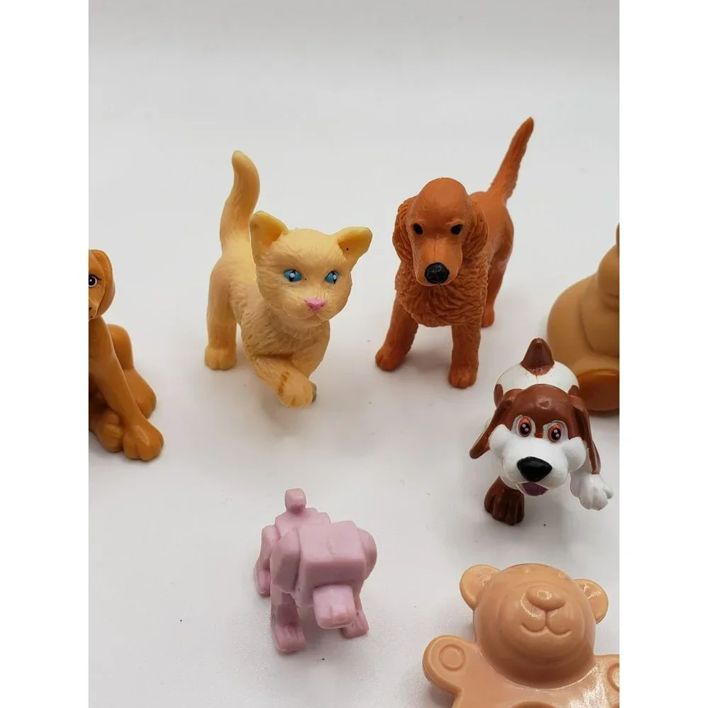 Barbie 7pc Lot Animals Pets Replacement Doll‎ House Diorama Cat Dog Bear